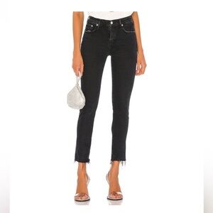 Revolve Agolde Toni Jeans Women’s 25 Raw Hem Straight Leg Black A133D-3002